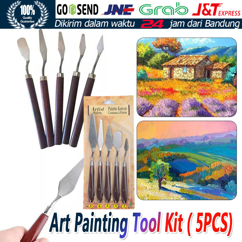 

5PCS/Set Pisau Palet / Painting Knife / Paint Knife / Spatula Dekorasi Kue Lukis Ukir Pisau Lukis
