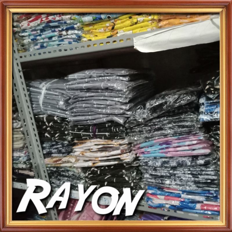 ONE SET PIYAMA RAYON LD 140 SETELAN CELANA PANJANG BAJU TIDUR RAYON LENGAN PENDEK PRIA WANITA