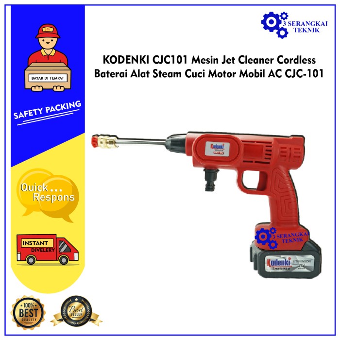 KODENKI CJC101 Mesin JetCleaner Cordless Baterai Alat Steam Cuci Motor