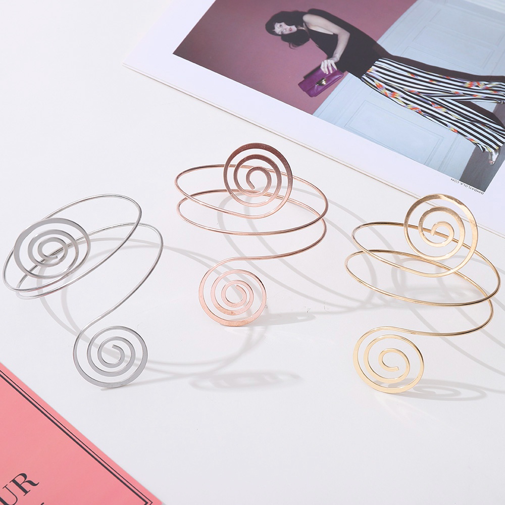 Gelang Lengan Multilayer Model Spiral Gaya retro Untuk Wanita