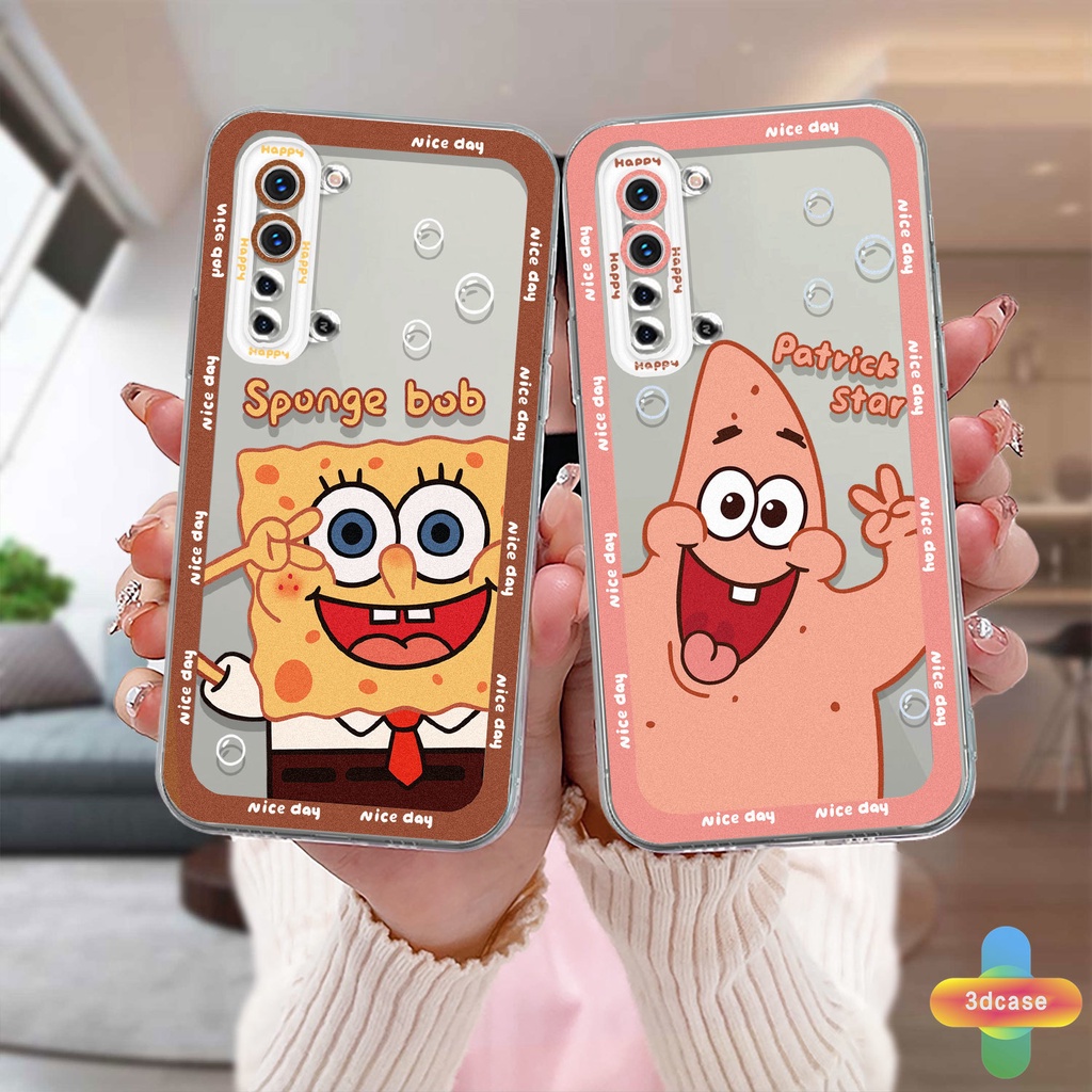 Soft TPU Case Realme C11 2021 C21Y C31 C35 C15 C21 C25 C20 C3 C12 C2 C25S 5S 5 5S 5i C17 7i C1 C25Y C2 C3i 6i C20A realme Narzo 20 10 10A 20A 30A A7 A5S A15 A16 Y12 Y20 Y15S A03 Cartoon SpongeBob SquarePants Transparent Case