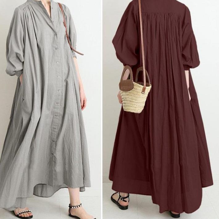 Paling Dicari.. Dress Dovey Wanita Homemade Katun Linen Size Up To XXL