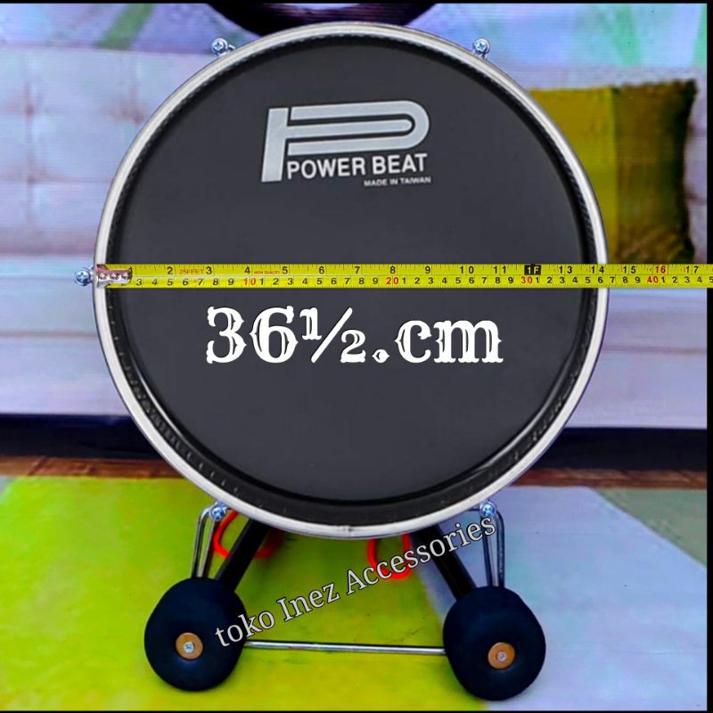 Bas Hadroh 14.inch Hitam Silver Lingkaran Mika 36½.cm Power Beat Hitam