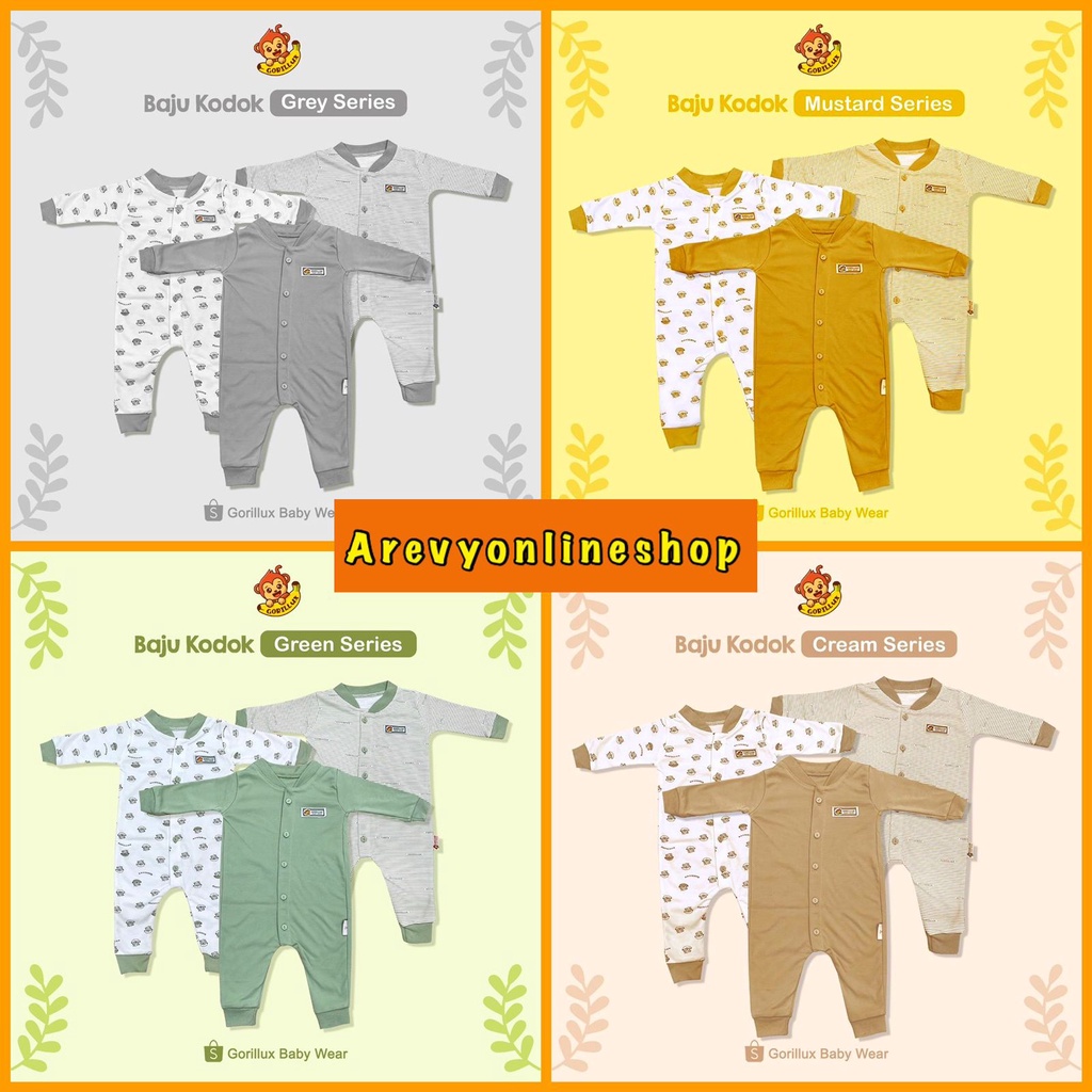 3 Pcs Jumper Panjang Fluffy &amp; Gorillux Sleepsuit Bayi Baju Kodok Baby / Kado Bayi