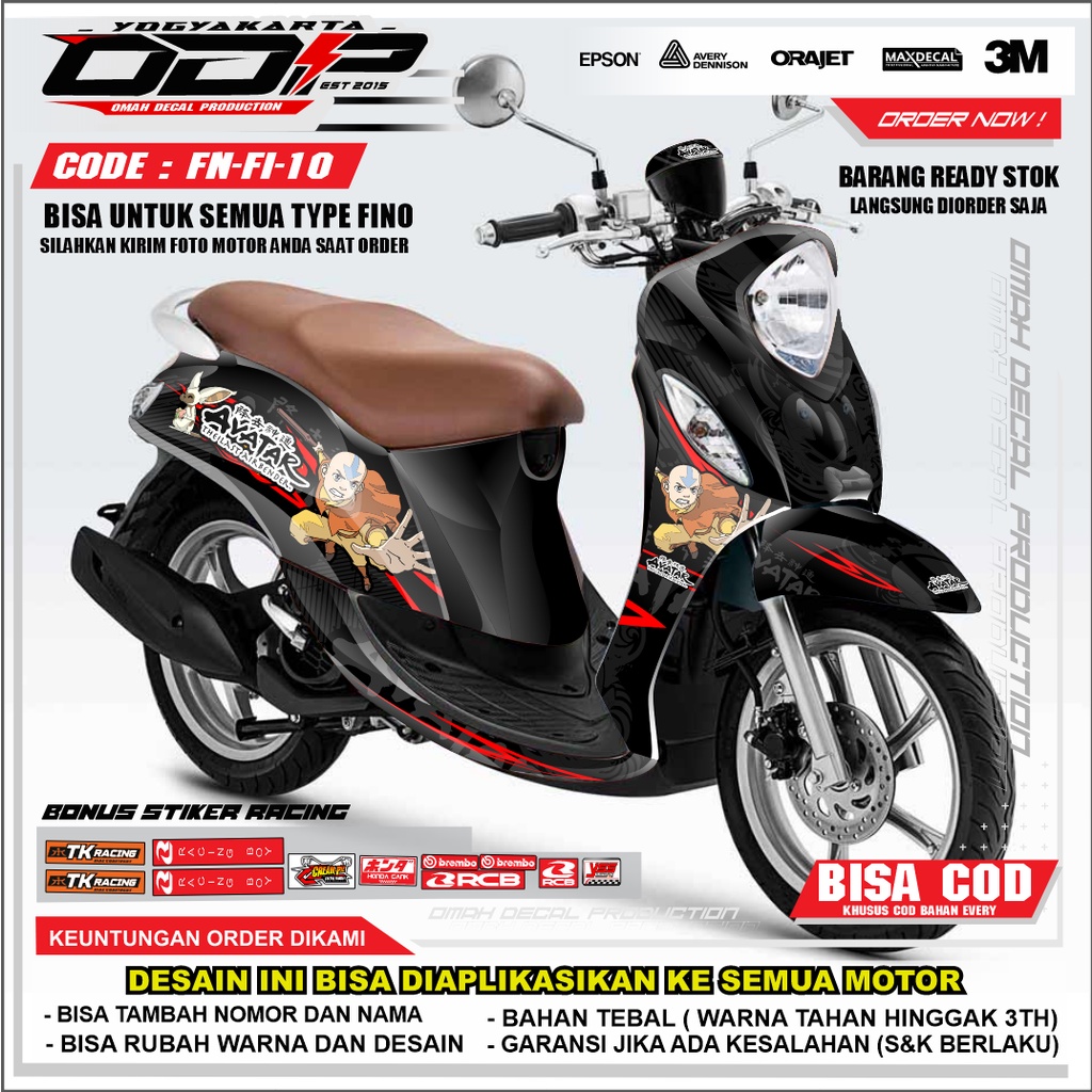 DECAL FINO FULL BODY DEKAL MOTOR YAMAHA FINO 125 FI GRANDE VARIASI AKSESORIS STICKER KEKINIAN  KEREN