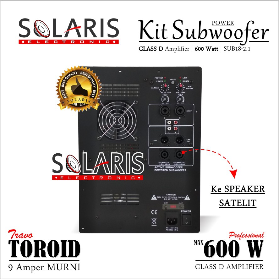 POWER KIT SUBWOOFER Aktif CLASS D Sub18-2.1 600 WATT