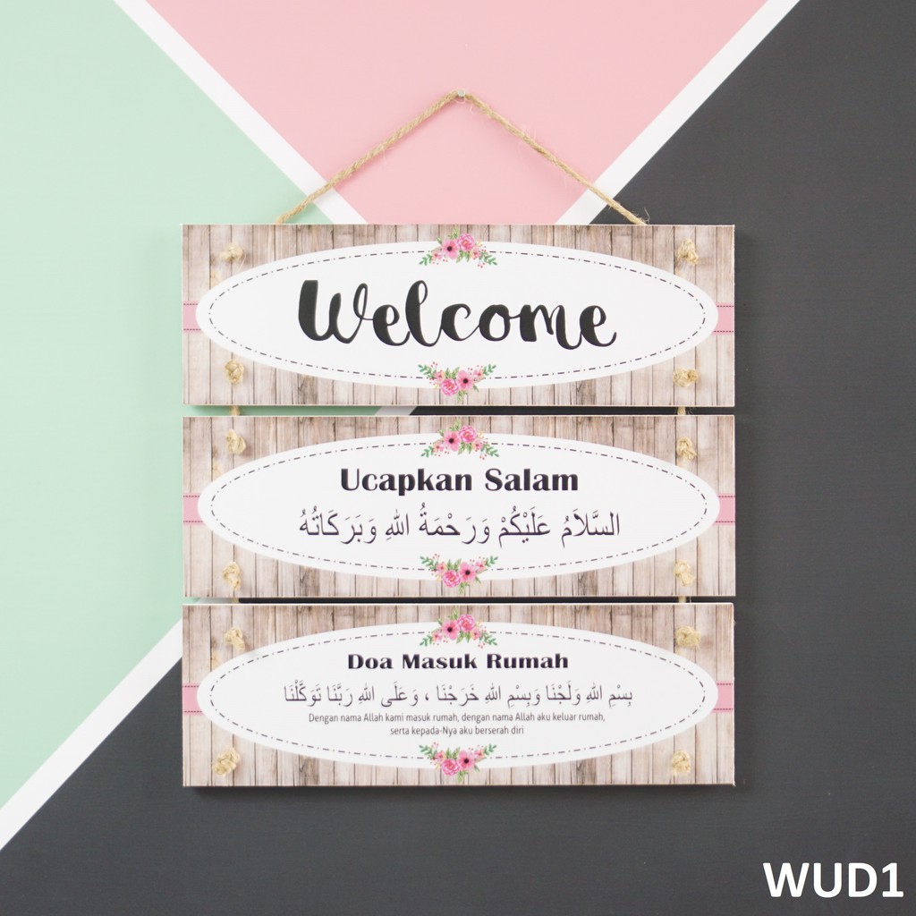 Walldecor hiasan  pintu rumah  welcome ucapkan salam 