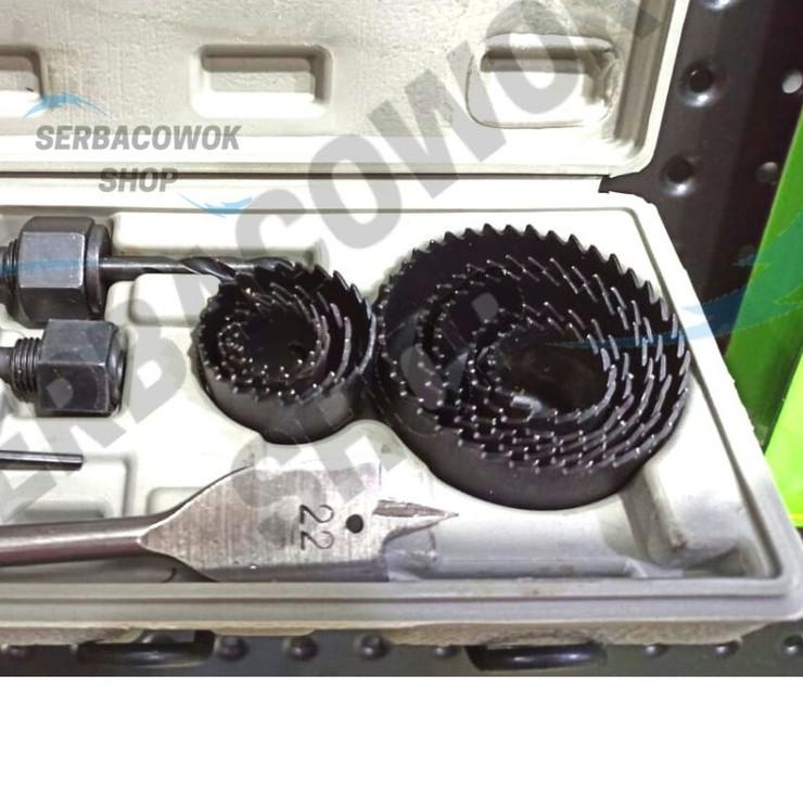 HoleSaw Kit Hole Saw Set 13 Pcs Mata Bor Pelubang Kayu PVC Berkualitas