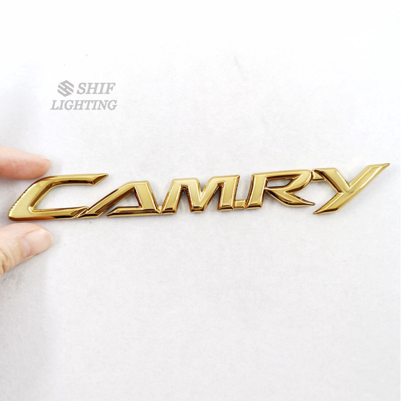 1pc Stiker Emblem Logo Camry Bahan Abs Warna Emas Untuk Bagasi Belakang Mobil Toyota Camry