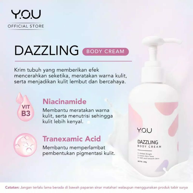 YOU Dazzling Tone Up Body Cream (Kulit Cerah Seketika)