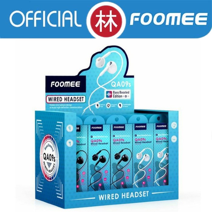 Foomee QA09S Wired Headset Bass Boosted Edition - 1 Box 30 Pcs