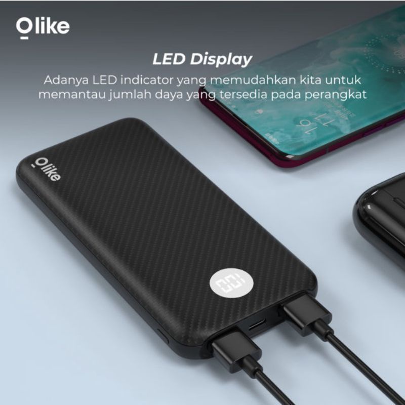 POWERBANK 10000mAh DUAL OUTPUT LED DISPLAY OLIKE P1