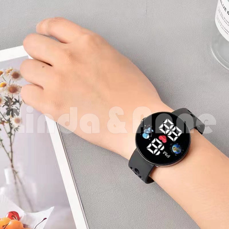 Jam Tangan Digital Led Basic Untuk Pria Dan Wanita Korean Digital Watch Import