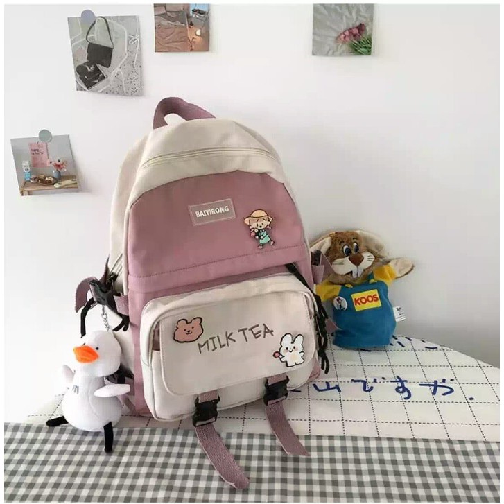 Tas Ransel  Wanita  Tas Ransel Wanita murah Tas Ransel Wanita Terbaru Tas Ransel Wanita Kekinian-pink