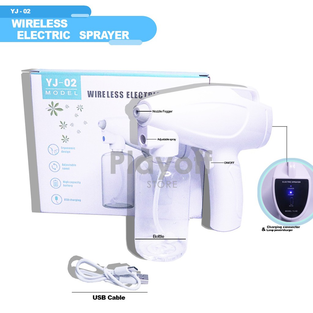 Nano Spray Gun Disinfektant wireless - Disinfektan Wireless Type C UVLight