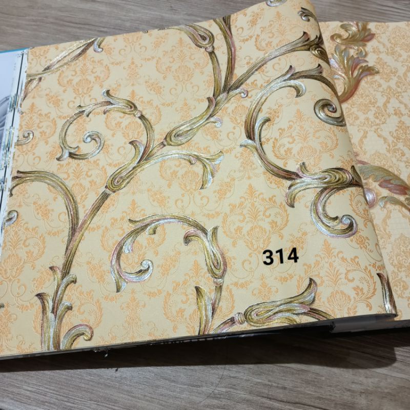 Wallpaper Dinding Murah Ukuran Batik Emas Timbul