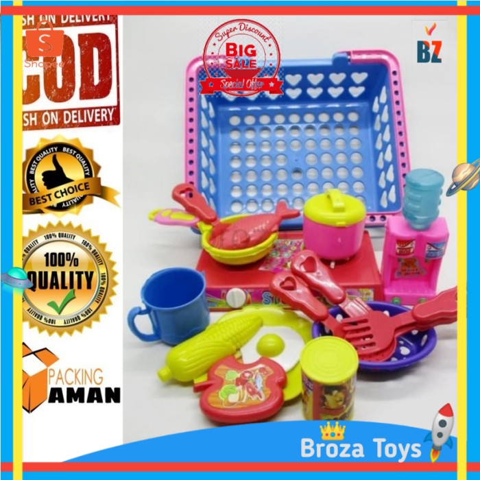 Mainan Anak Masak - Masakan WJS 010 Plus Keranjang