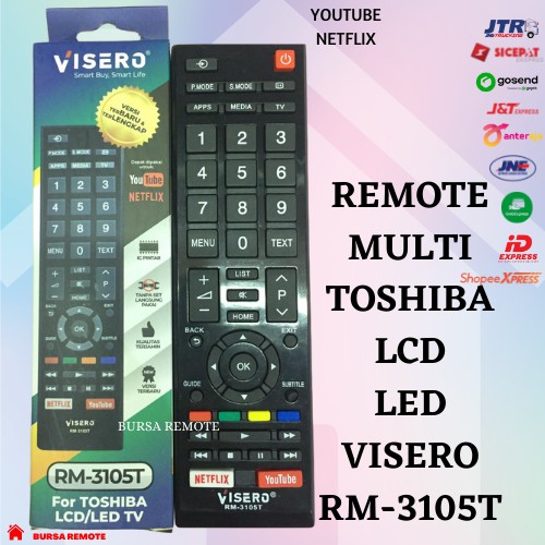 Remot Remote SMART TV TOSHIBA REGZA ANDROID TV MULTI UNIVERSAL VSR 3105T CH CT-95007