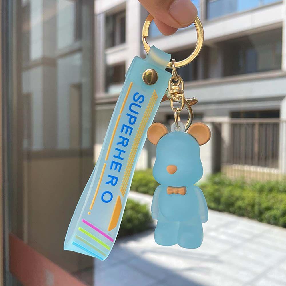 【 ELEGANT 】 Gantungan Kunci Beruang Hiasan Gantung Aksesoris Kartun Pesona Keyring Ornaments PVC Key Chain