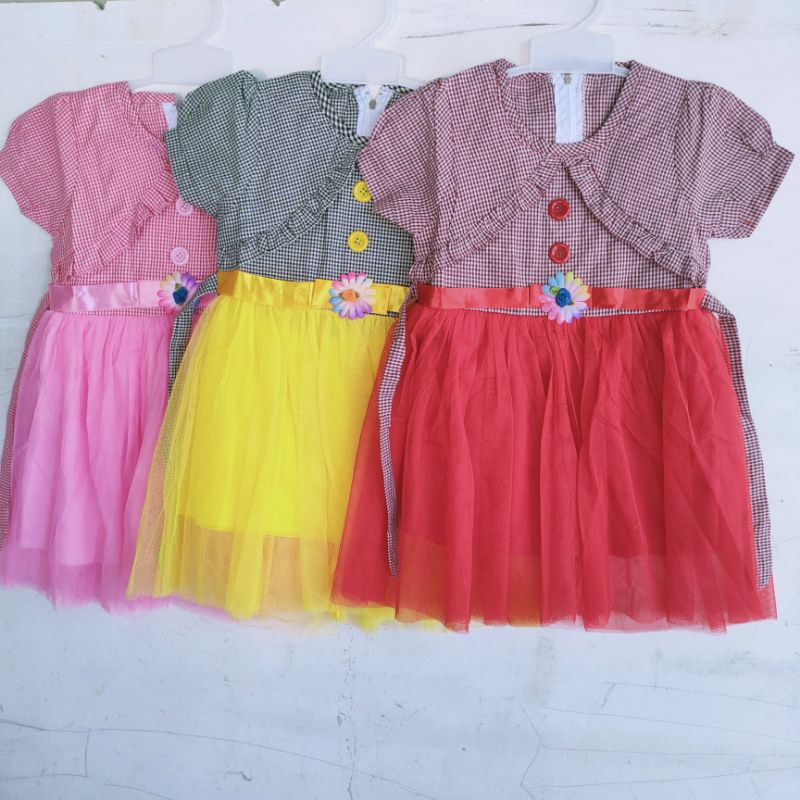 Dress anak 1 2 2,5 tahun rompi tutu gaun anak cewek baju anak perempuan ( dress rompitutu )