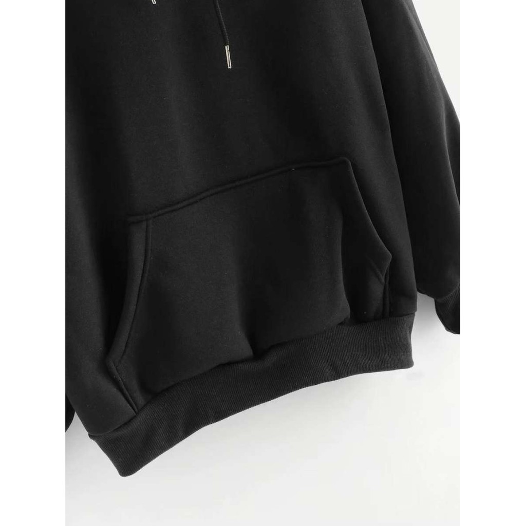 Hoodie Polos Sweater Hitam Pria Wanita Size M L XL XXL Murah