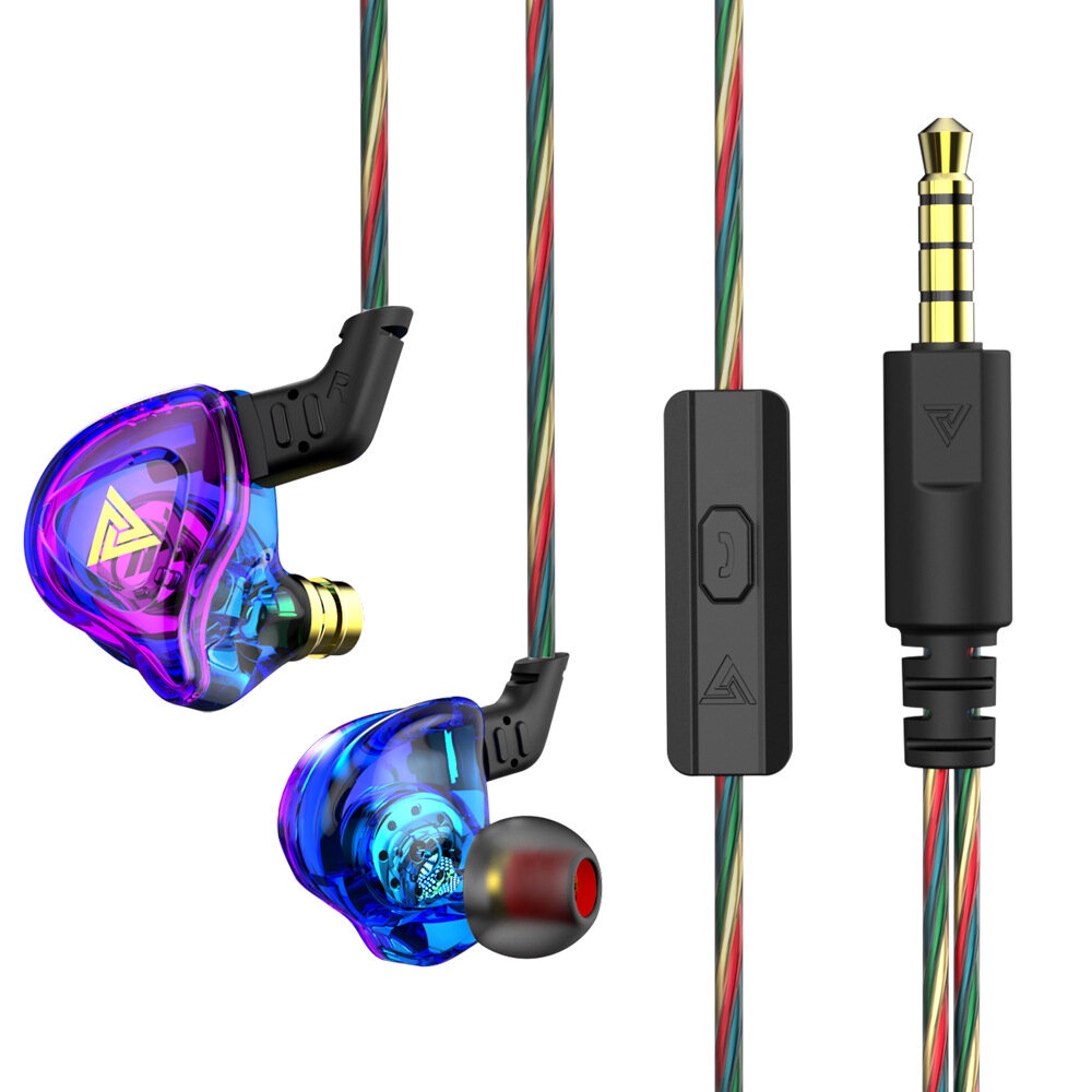 QKZ AK6 DMX HiFi In Ear Moving Coil Earphone 10mm Headset Microphone