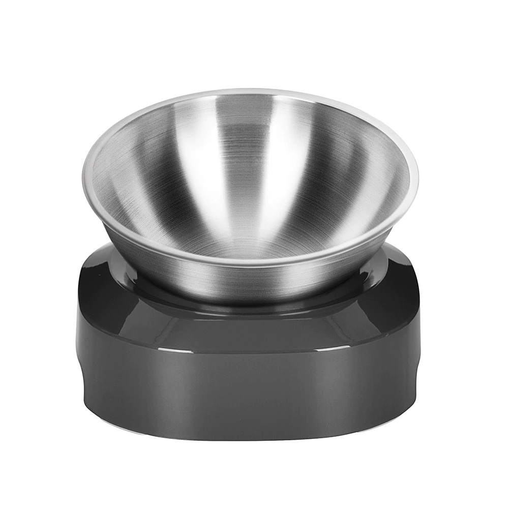 gs8b omeka tempat makan hewan peliharaan kucing anjing feeding dishes single bowl stainless steel - orm10 - silver Or-i