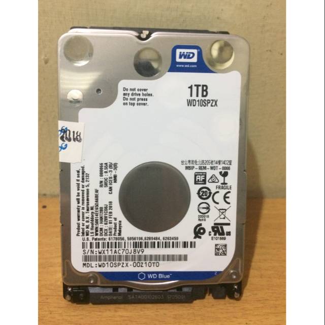 Hardisk Laptop 1 TB WD Blue Slim Baru