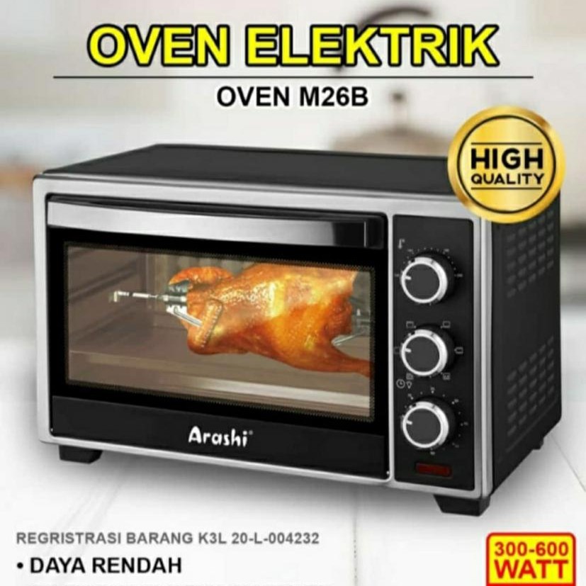 OVEN LISTRIK MURAH 26 LITER OVEN ARASHI M26A KOMPOR OVEN ARASHI M26A