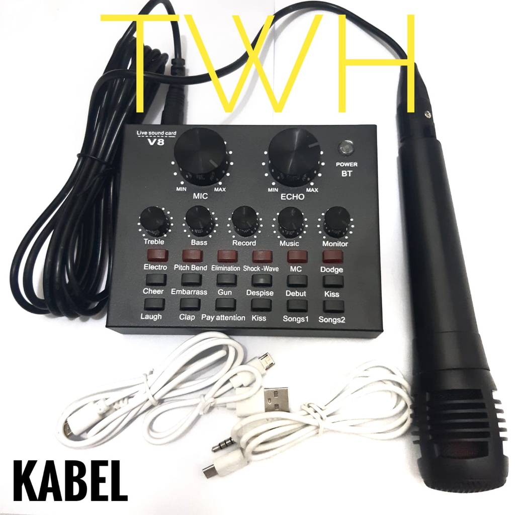 Sound Card V8 Mixer Bluetooth PAKET LENGKAP Microphone + SOUNDCARD V8, REKAMAN / LIVE STREAMING Sound Card V8 Mixer Bluetooth PAKET KUMPLIT MIC + SOUNDCARD V8 + SOUNDCARD USB Soundcard V8u Bluetooth Audio USB External Soundcard Live Broadcast Microphone H