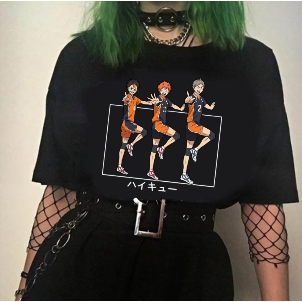 Tshirt Trio Baka Karasuno Anime Manga Haikyuu Premium Unisex