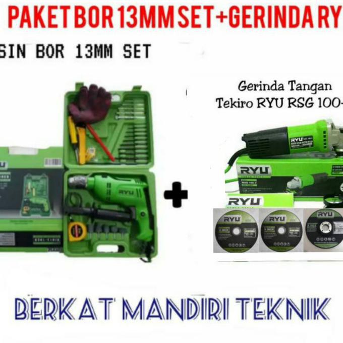 PAKET MESIN BOR BETON SET 13MM+GERINDA RYU