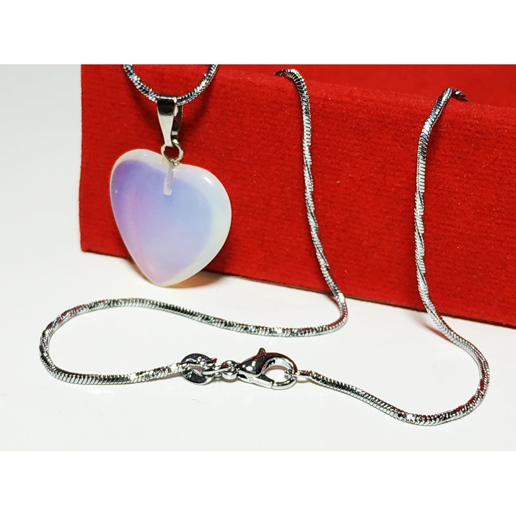 VeE Kalung Titanium Liontin Batu Kalimaya Api Model Love - Liontin Terapi Kesehatan
