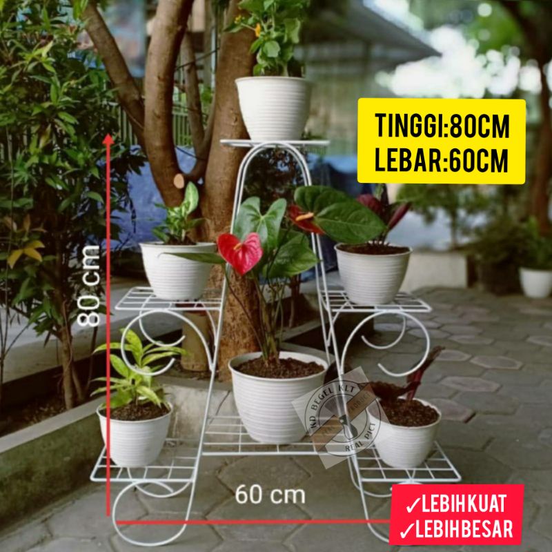 Standing Pot Piramid | Rak Bunga Besi Susun Murah | rak pot bunga besi susun