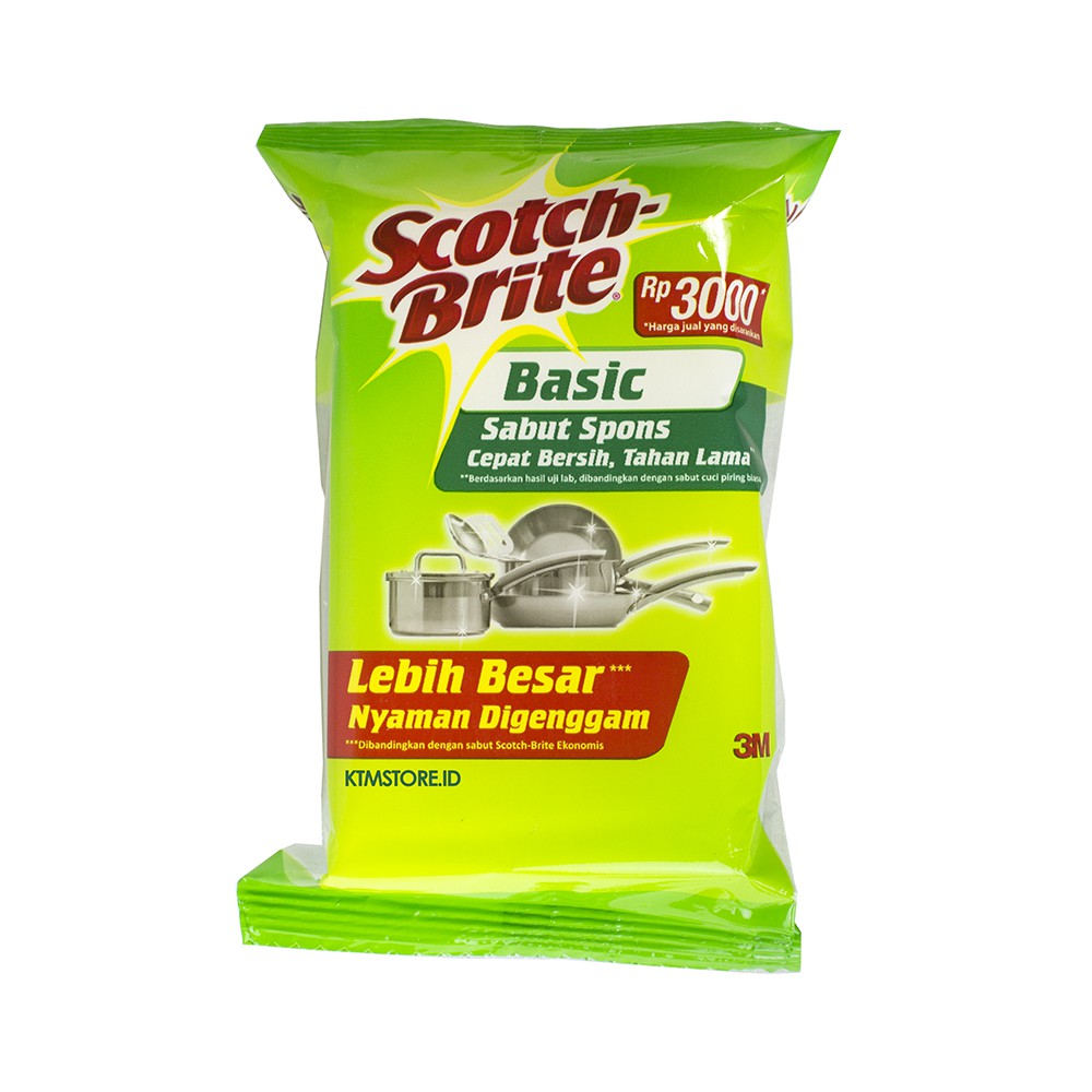 3M Scotch Brite Paket 3 Pcs Sabut Spons Cuci Piring Standard ID T36N