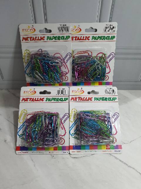 paper clip metalik/clip metalik/jepitan kertas/klip kertas/klip warna/paperclip/metallic-1
