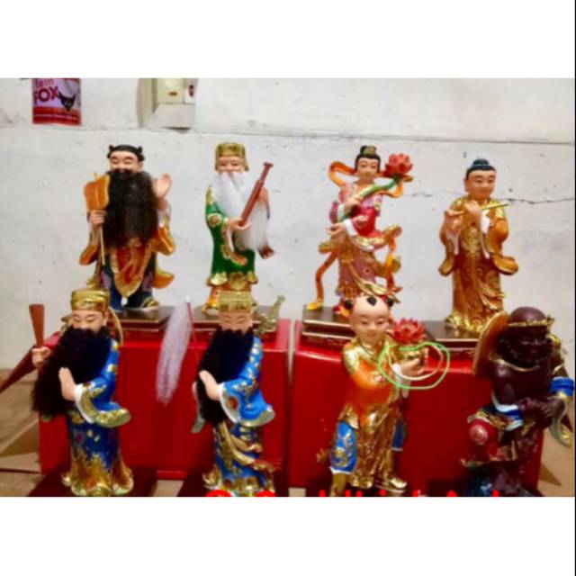 patung dewa rupang dewa delapan 8 dewa fiber 12 inch