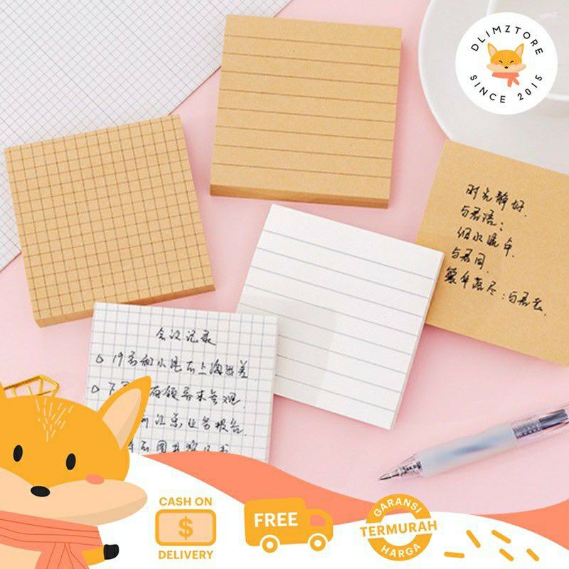 

Memopad Memo Brown White Basic Vintage Simple Murah Kertas Catatan Pengingat Notepad