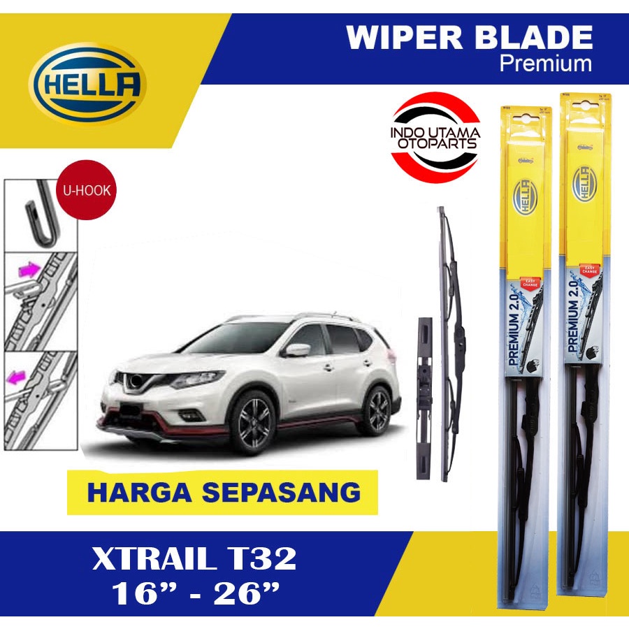 Wiper Blade Mobil Xtrail T32 HELLA Premium 2.0 (16-26)