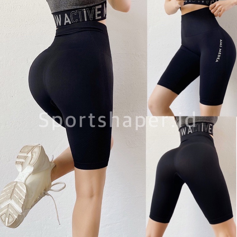 Celana Olahraga Premium Push Up Booty  5/6 Ami MEAED Celana Legging Gym Fitness Yoga