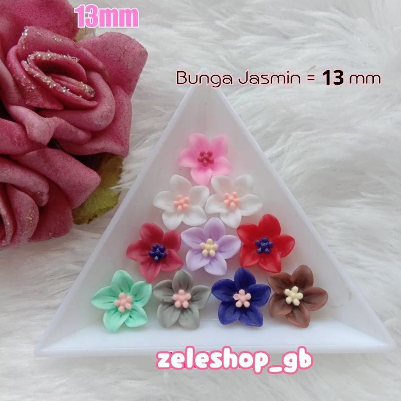 RESIN BUNGA JASMIN PUTIH | HIASAN NAIL ART / HIASAN TASBIH DIGITAL