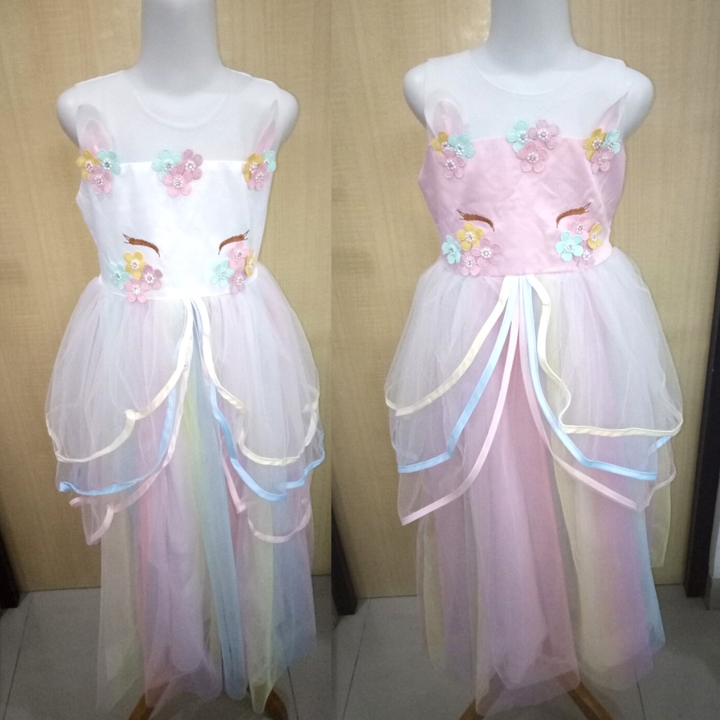 (MAMASILO) Dress Unicorn Tanpa Lengan Import/Dress unicorn Import Bonus Bando