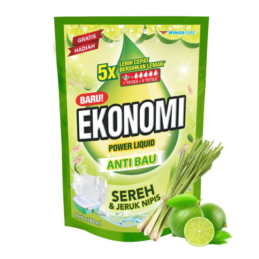 sabun cuci piring ekonomi sereh & jeruk nipis refil 650