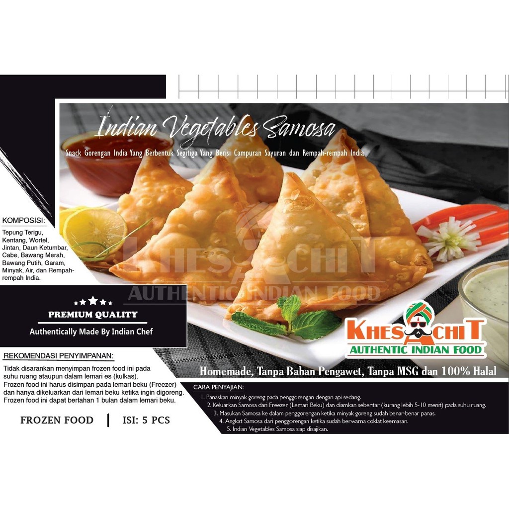 

Samosa Vegetables India Homemade Premium (Isi 5 Pcs)