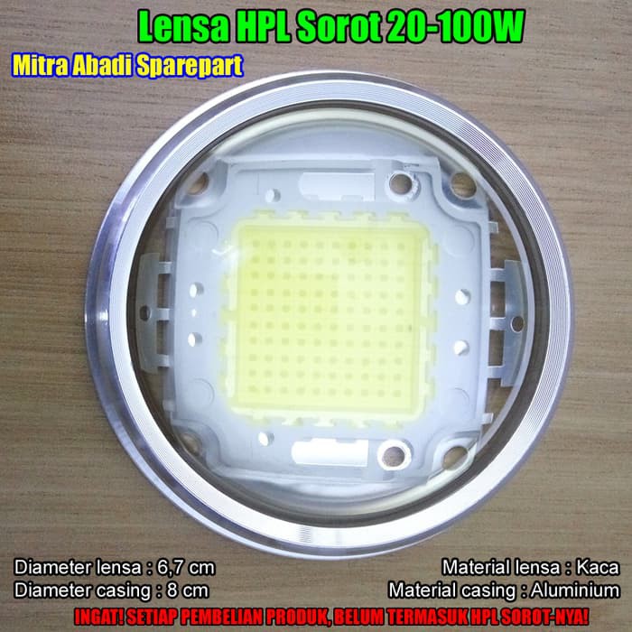 Dijual Lensa LED for HPL Sorot 20W 30W 50W 70W 100W 6 7 cm   Casing 8 cm Berkualitas