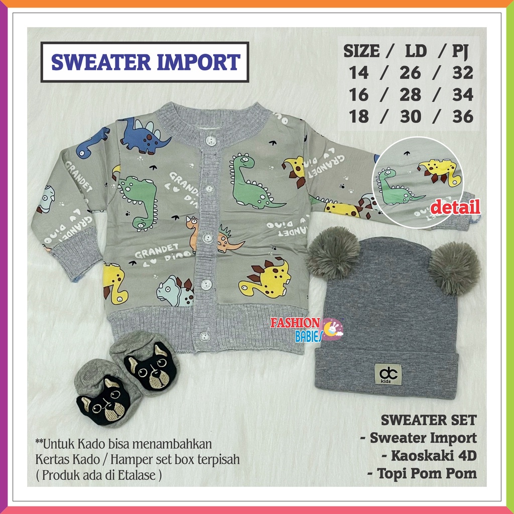 ❤ Fashionbabies ❤ SWEATER IMPORT KARAKTER SET / BISA CUSTOM