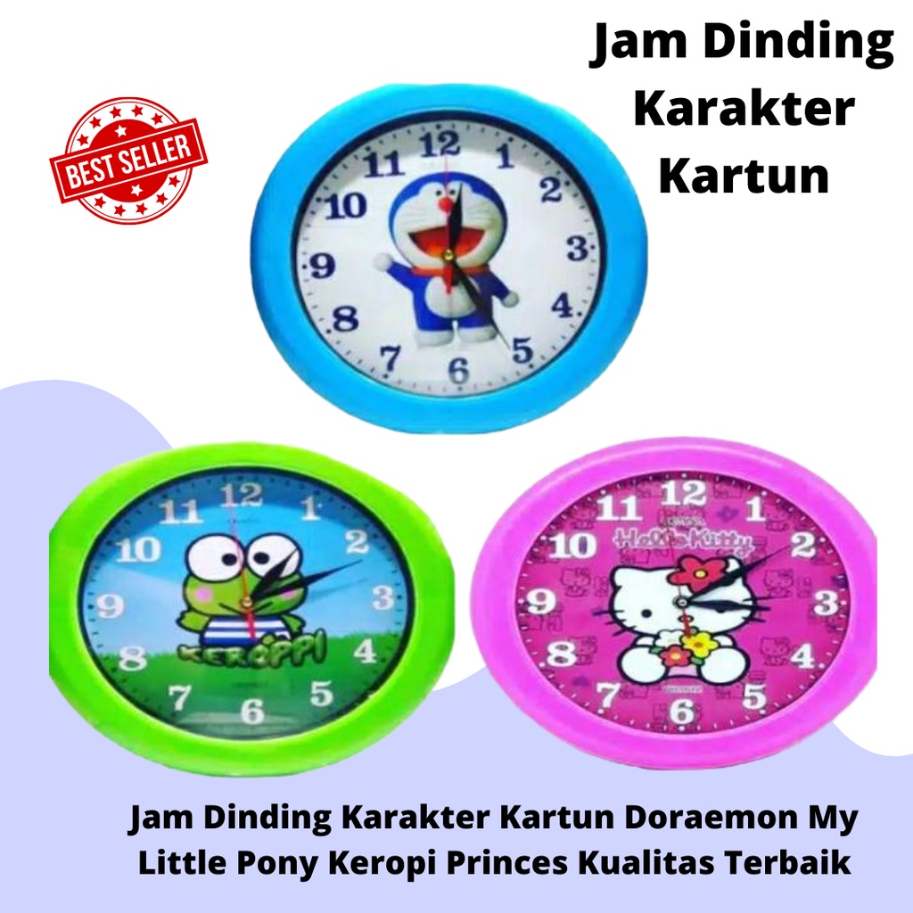 [GRATIS BUBBLE] AMAN SAMPAI TUJUAN!! Jam Dinding Besar Karakter Kartun