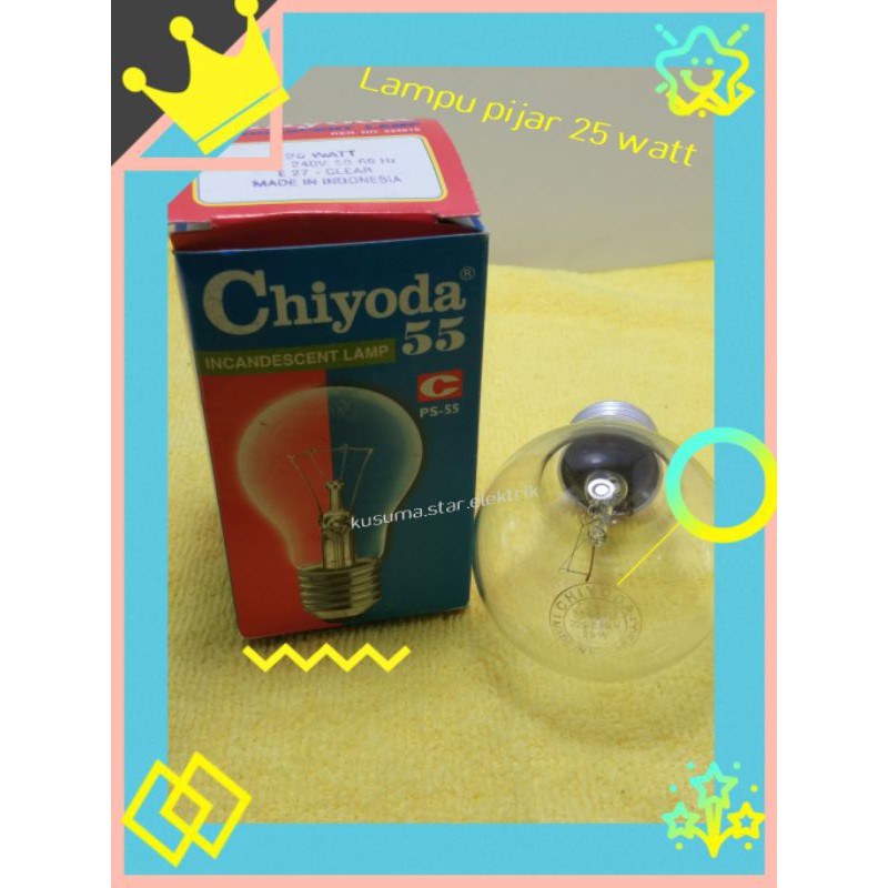 Lampu pijar 25 watt.e27.lampu pijar chiyoda 25 watt.e27