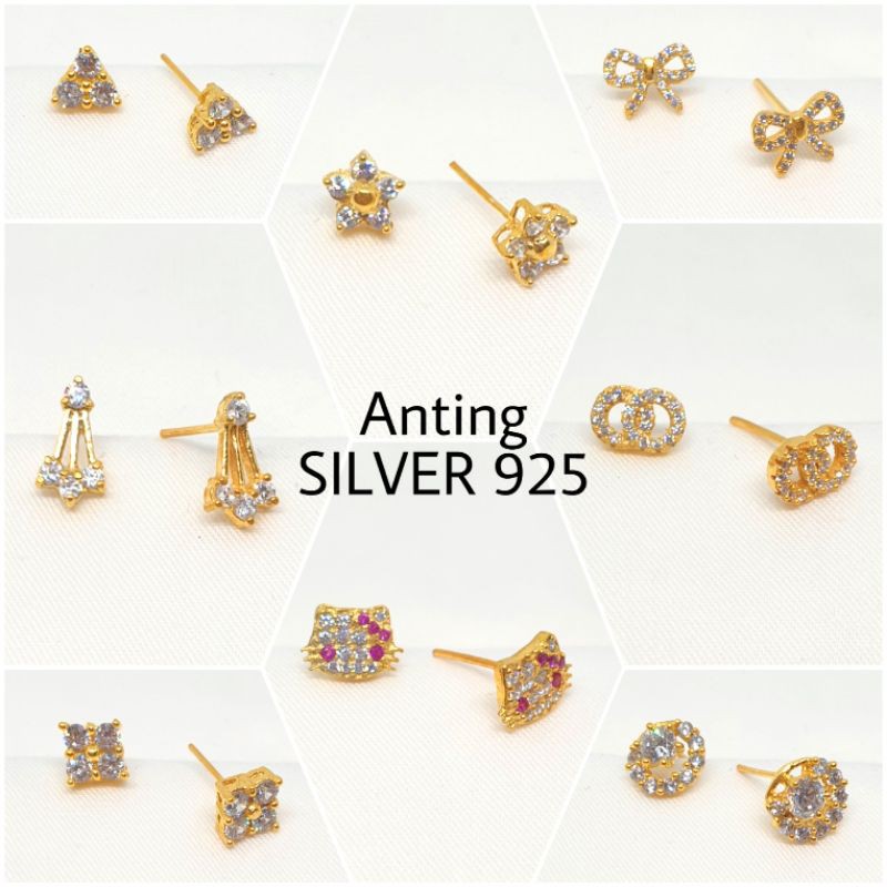 Anting SILVER 925 - Perak Lapis Emas Kuning