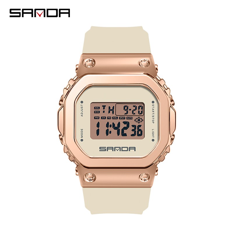 SANDA 9006 Jam Tangan Wanita Pria Digital Sport EL Backlight Tali Rubber Anti air WATCHKITE WKOS